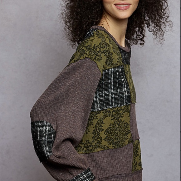 POL Patchwork Long Sleeve Top - Picture 3 of 4